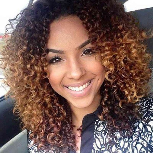 

brown small female curl dyed high temperature silk headgear, Black