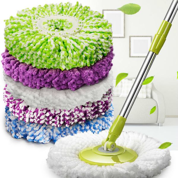 5PCS Mopp Kopf Rotierenden Baumwolle Pads Ersatz Tuch Spin für Waschen Boden Runde Squeeze Lappen Reinigung Werkzeuge Haushalt Mikrofaser