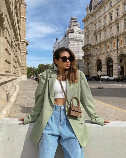 

women's suits & blazers fanan fashion oversized and jackets 2021 autumn winter single breasted coats blazer office lady outfits, White;black