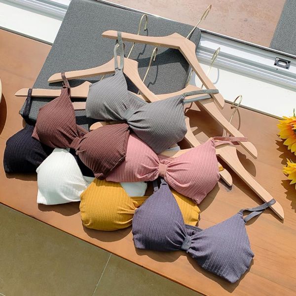 

wire push up bra triangle cup seamless female underwear soft cotton, Red;black