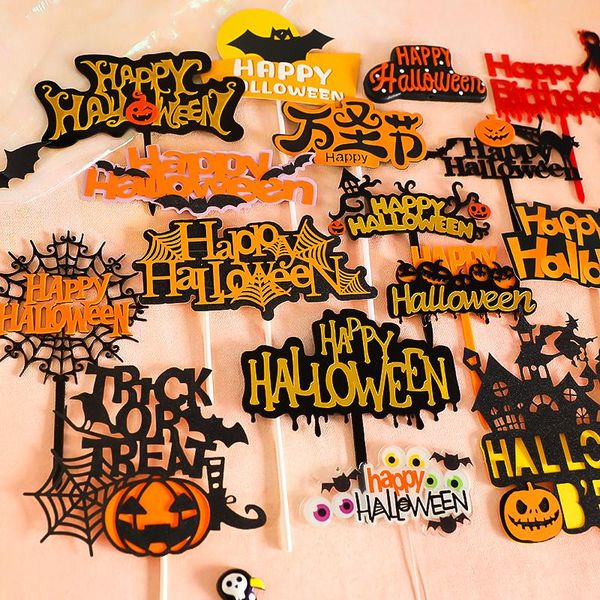 

other festive & party supplies creativity happy halloween cake acrylic flag decoration ghost haunted house moon witch pumpkin bat cupcake de
