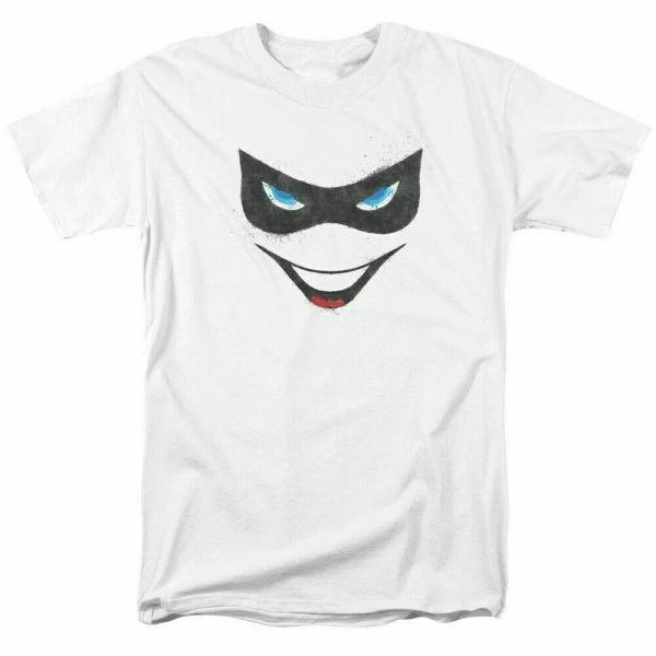 

harley quinn harley face t shirt licensed comic book tee white, White;black