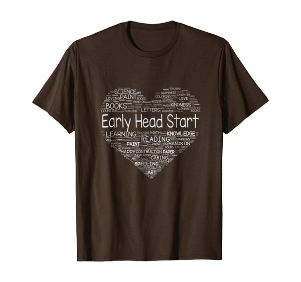 

early head start heart t-shirt, White;black