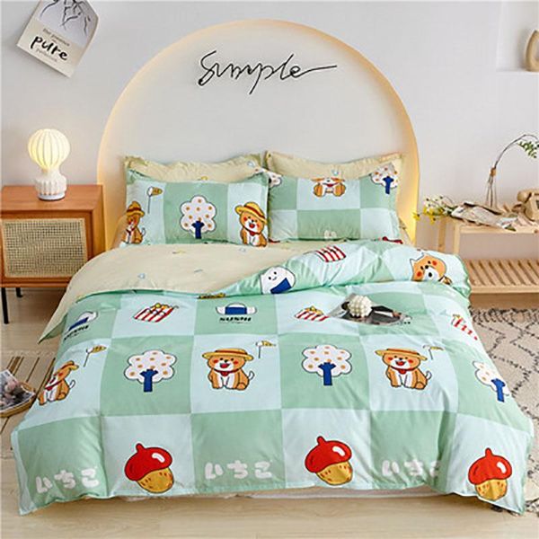 

bedding sets home textile forest town green pure cotton double bed comefortable soft bedspreads quality quilt cover oceania