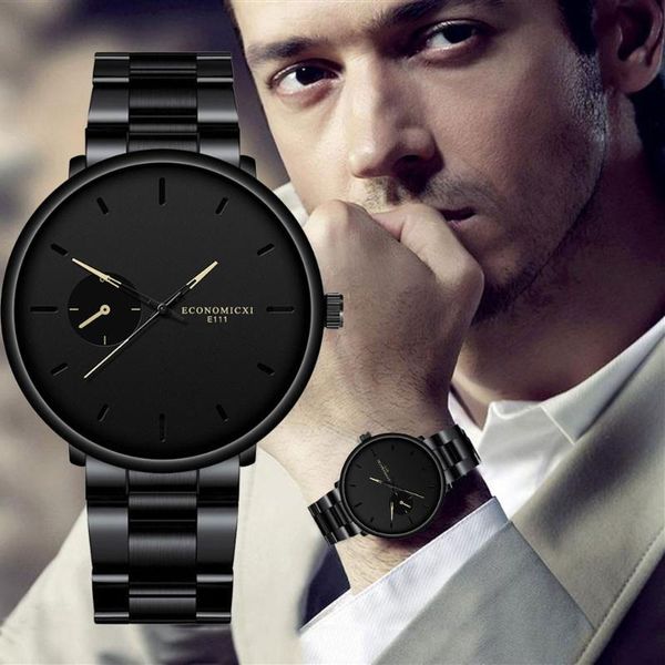 

wristwatches men business men's watch fashion automatic self-wind stainless steel belt sport quartz wrist relogio masculino, Slivery;brown
