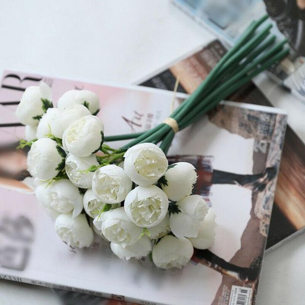 

decorative flowers & wreaths artificial rose bunch wedding bouquet party home tabledecorations lifelike props simulation