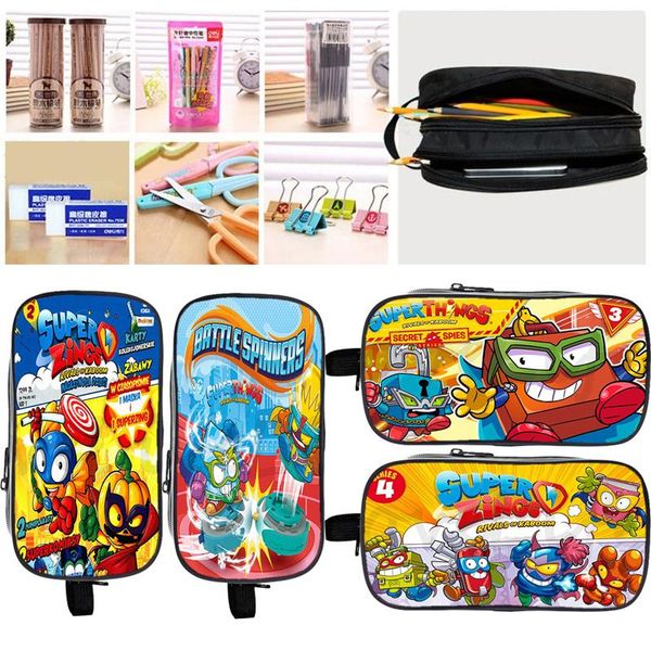 

cosmetic bags & cases double layer super zings pen bag kids superzings pencil holder boys girls box cartoon case students school