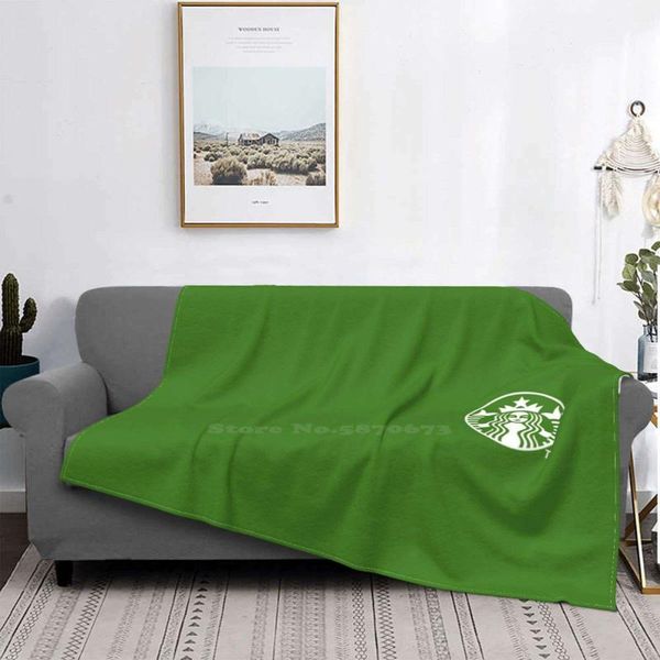 

blankets white star logo trend style funny fashion soft throw blanket green pink drink partners