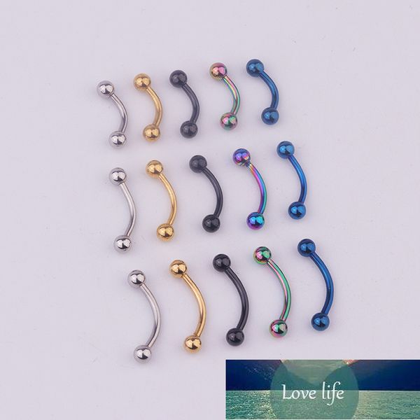 

5pc new colourful stainless steel internally threaded bananabells body piercing jewelry for ear belly eyebrow lip, Golden;silver