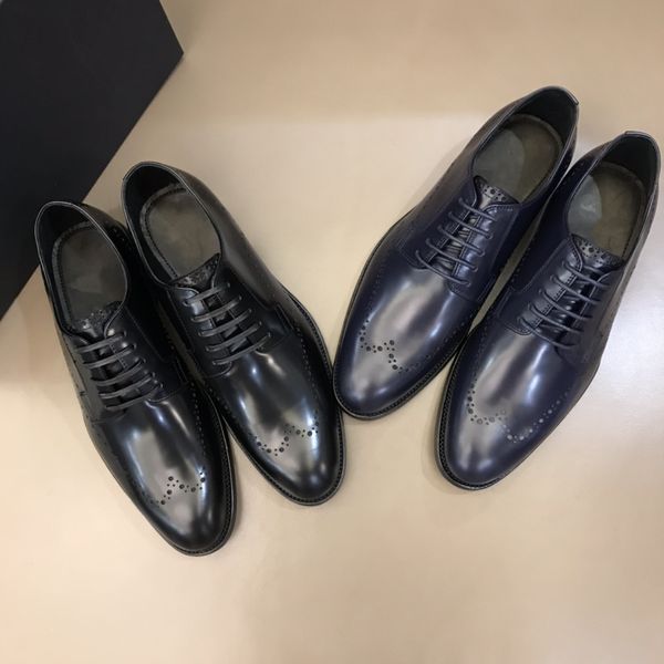 

2021 leather formal dress shoes for gentle designers men british style black genuine mens business casual shoe good male bridegroom professi