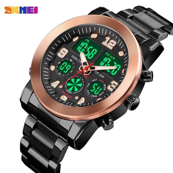 Avanadores de pulso Skmei Creative 3 vezes os relógios esportivos masculinos LED Display Countdown Chrono Men Digital Clock Quartz Wristwatch Relogio Masculino 164