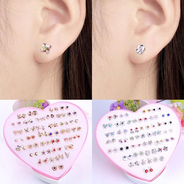 

1pair women girls crystal diamante flower stud earrings jewelry, Golden;silver