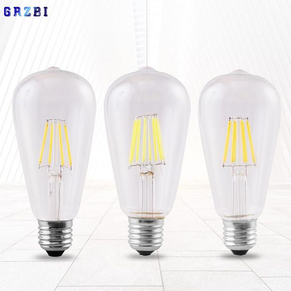 

bulbs vintage led filament edison bulb 4w 6w 8w chandelier pendant lights 220v lamp st64 light rope holder e27