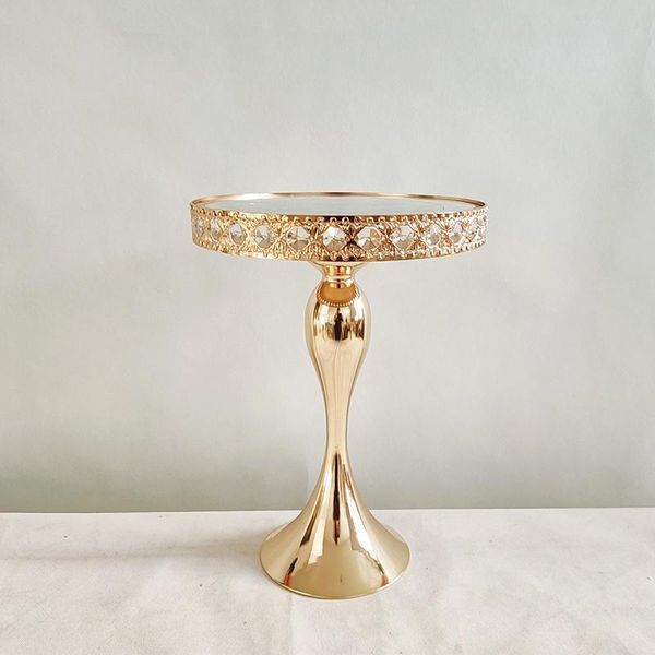 

1pcs gold round cupcake stands metal dessert display cake plate other bakeware