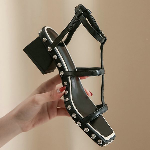 

dress shos sandÃ¡lias fmininas d couro lgÃ­timo, sapatos vrÃ£o com salto mÃ©dio rbits, prto vr, tamanhos 34-42 j020, Black