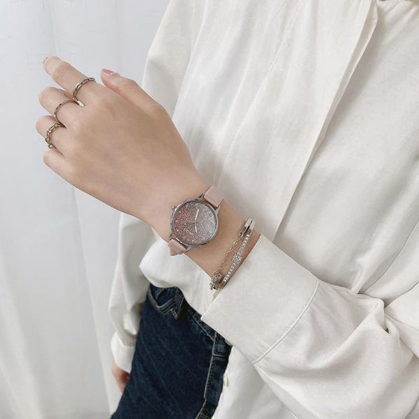 

wristwatches drop fashion casual watch women leather strap round ladies business bracelet watches for female clock, Slivery;brown