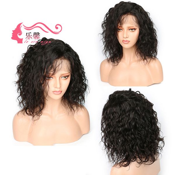 

lace women's front chemical fiber small curly hair lexin wig set, Black;brown