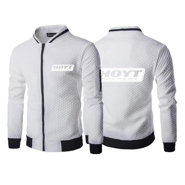 

men's jackets 2021 hoyt archery jacket fashion long sleeve zipper round neck sweatshirt hoodless harajuku style coat casual wear, Black;brown