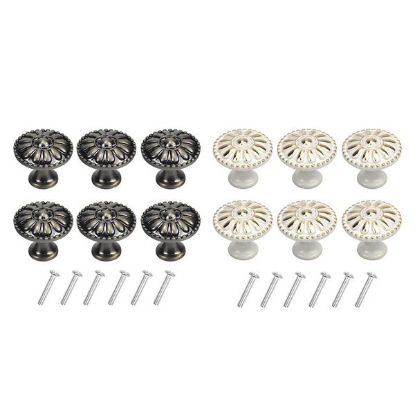 

handles & pulls 6 pcs cabinet knobs 22mm round vintage drawe kitchen dresser pull