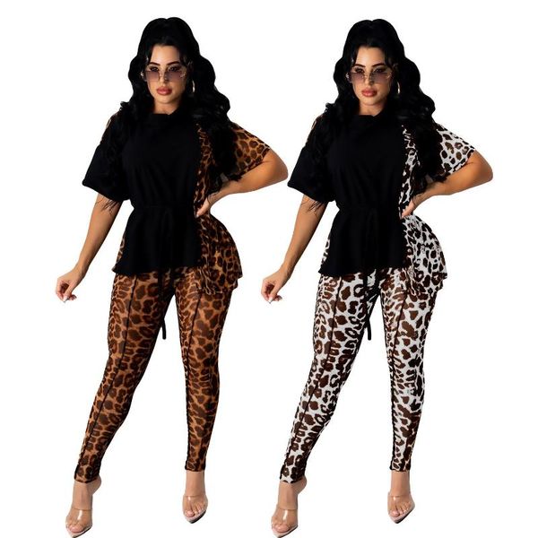 

women's two piece pants women set patchwork short sleeve t-shirt strechy pencil 2 sets bandage sashes casual tracksuits summer outfits, White