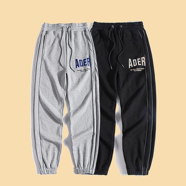 

men's pants high street brand ader 21ss reflection sweatpants streetwear men trousers techwear y2k women's, Black