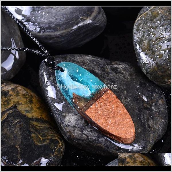 

rock crystal quartz loose beads jewelry drop delivery 2021 retro necklace for women men handmade vintage resin wood statement necklaces & pe, Black