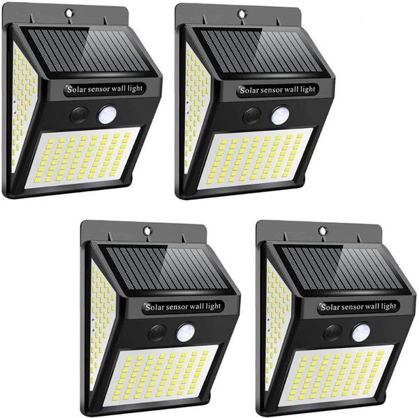 

solar lamps super bright 144leds lights pir motion sensor powered security wall ip65 waterproof outdoor patio lighting