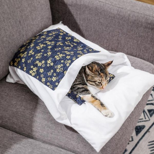 

cat beds & furniture removable dog bed sleeping bag sofas mat with pillow winter warm house puppy kitten kennel nest cushion pet products