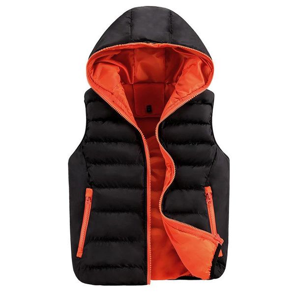 

autumn winter mens sleeveless jackets fashion male vest coats cotton-padded thicken warm vests men waistcoats clothing men's, Black;white