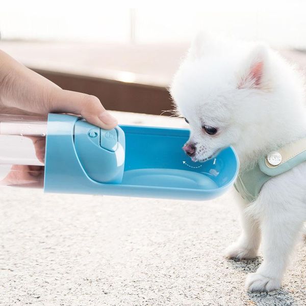 

dog bowls & feeders portable pet 300ml outdoor water bottle for cat plastic drinking with filter pets dispenser supplies