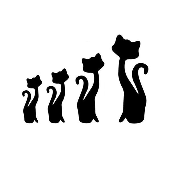 

wall stickers 4pcs/set cute cat sticker acrylic mirror surface removable wallposter home room office decoration