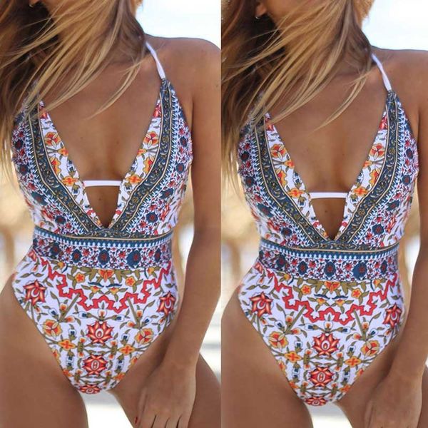 

2021 Print Combo Bikini Back, White;black