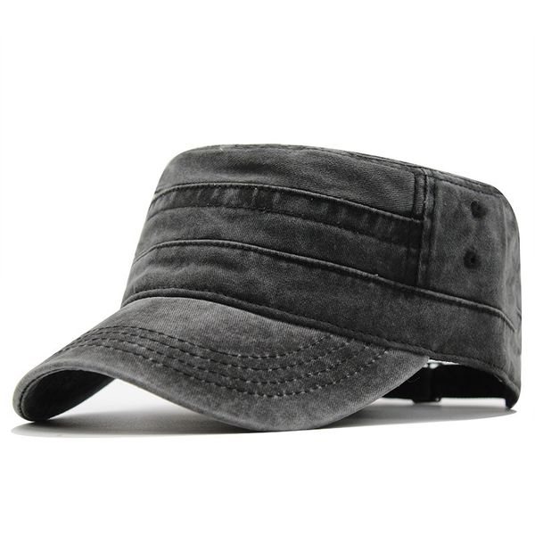 

men's wash used pure cotton monochrome flat cap, Blue;gray