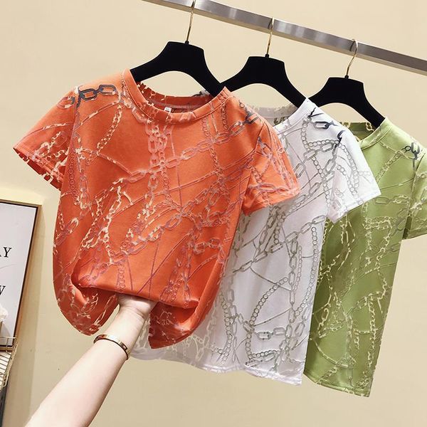 

oversize korean clothes womens t shirt short sleeve o neck thin tshirts tee femme summer, White