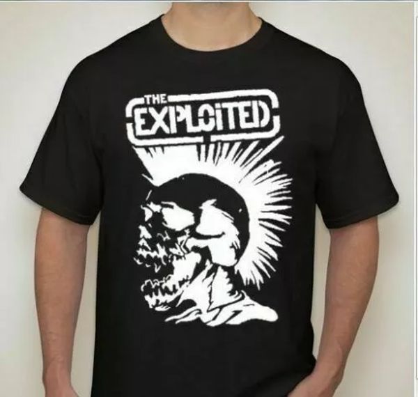 

the exploited mohawk punk rock music band t shirt tee, White;black