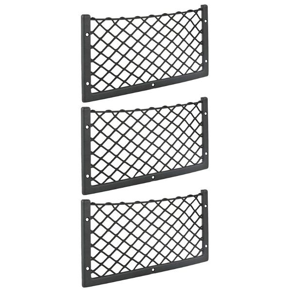 

car organizer vodool 3pcs/lot 36*18cm net door panel bus seat back mount mesh phone holder storage bag pocket for wallet keys