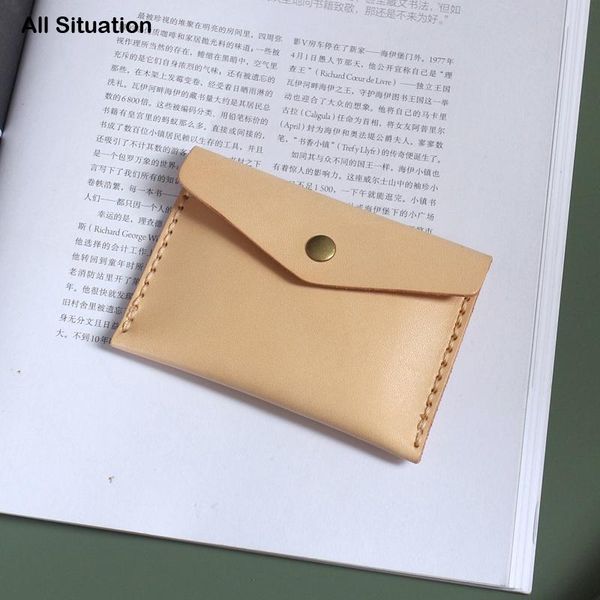 

card holders luxury mini storage wallets men genuine leather end handmade organizer coin pouch lady retro id bus purses, Brown;gray