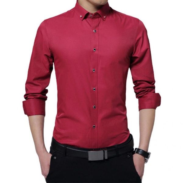 

men's casual shirts business shirt solid color fit all match turn-down collar slim spring for work, White;black