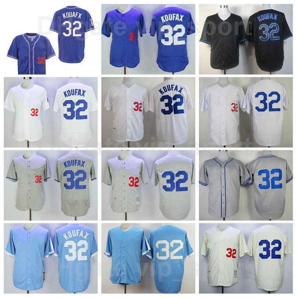 

1955 1958 1963 retire baseball 32 sandy koufax vintage jersey blue white grey beige black team embroidery and stitched cool base retro
