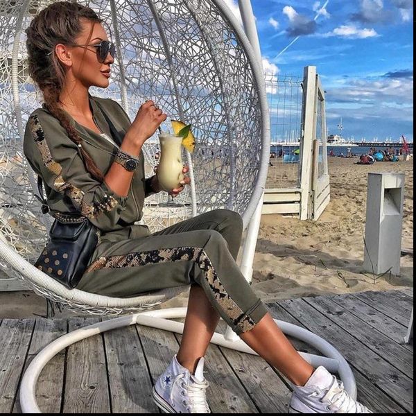 

sports suit casual sequins women tracksuits stitching jacket trousers sweat suits two piece set and pants tracksuit, Gray