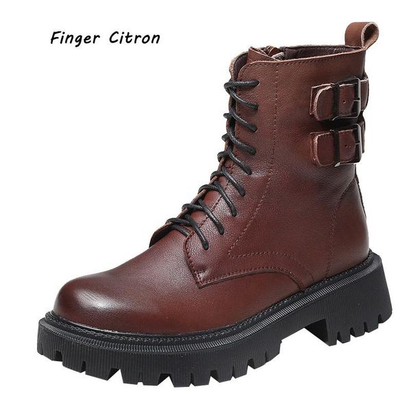 

finger citron genuine cow leather women boots round toe with zipper inside rubber outsole comfirtable size 35-40, Black