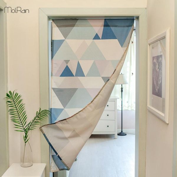 

curtain & drapes 1pc waterproof nordic style door polyester cotton fabric geometric printed curtains simple kitchen bedroom half