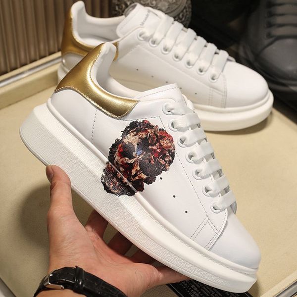 

fashion men shoe designer women leather lace up platform oversized sole sneakers white black mens womens luxury velvet suede casual shoes 35