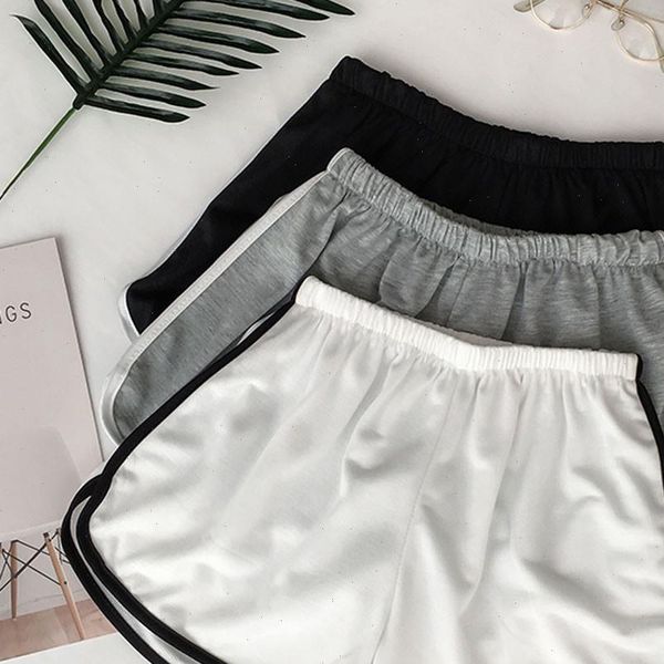 

womens short fashion women solid colors splice casual shorts fitness workout elastic waist slim summer beach sports skinny p3, White;black