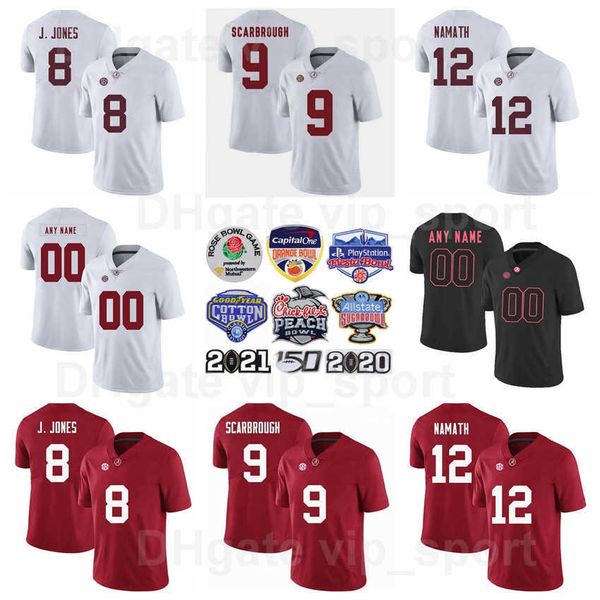 

ncaa football college 10 aj mccarron jersey alabama crimson tide 12 joe namath 9 bo scarbrough 8 julio jones 74 cam robinson 88 oj howard ho, Black