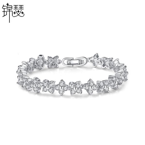 

bangles bracelet jinse xueyinghua aaa zircon transparent crystal, Black