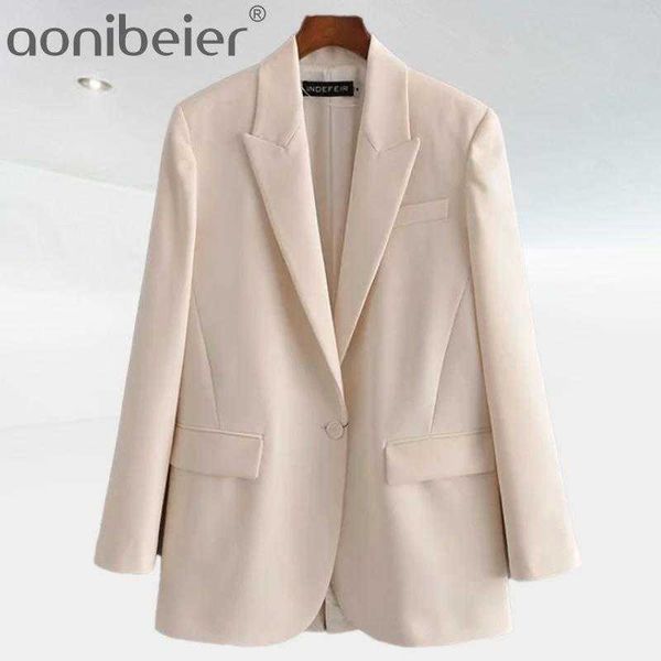 Mulheres Oversized Blazer Primavera Casual Duplo Breasted Manga Longa Suits Jacket Feminino Escritório Desgaste Senhoras Casacos Retos 210604