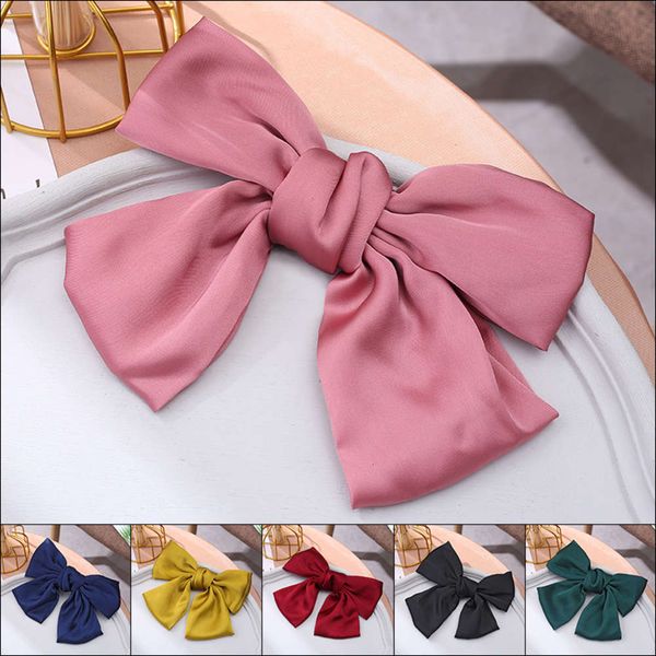 

hairpin jewelry red bow female back head spring hair rope hairpin headdress clip, Golden;silver