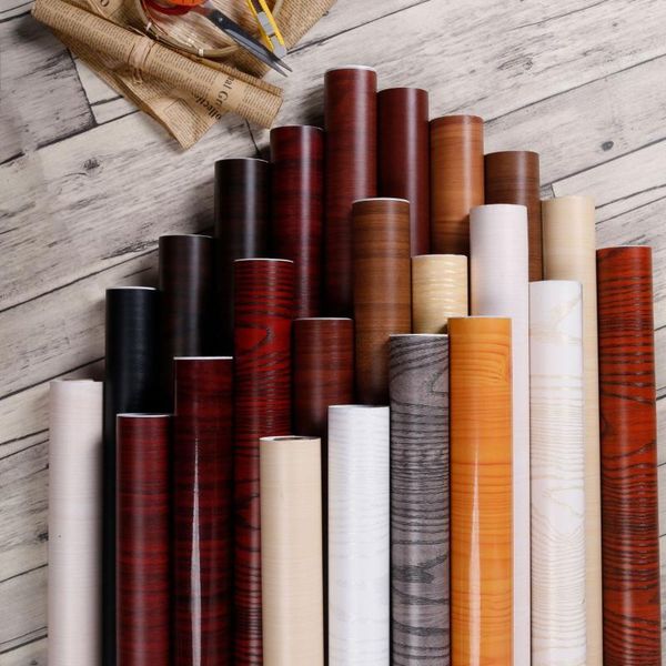 

wallpapers thick wood grain self-adhesive waterproof pvc wallpaper boeing film wardrobe deskfurniture renovation