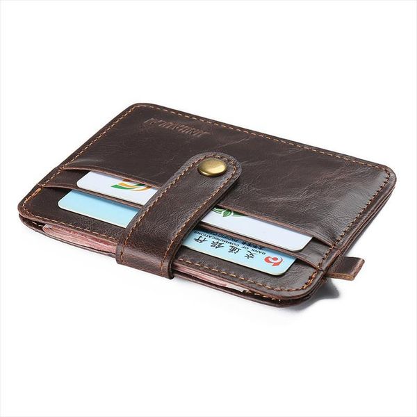 

vintage crazy horse leather slim mens wallet with small money bag man thin credit card holder mini purse for male, Red;black